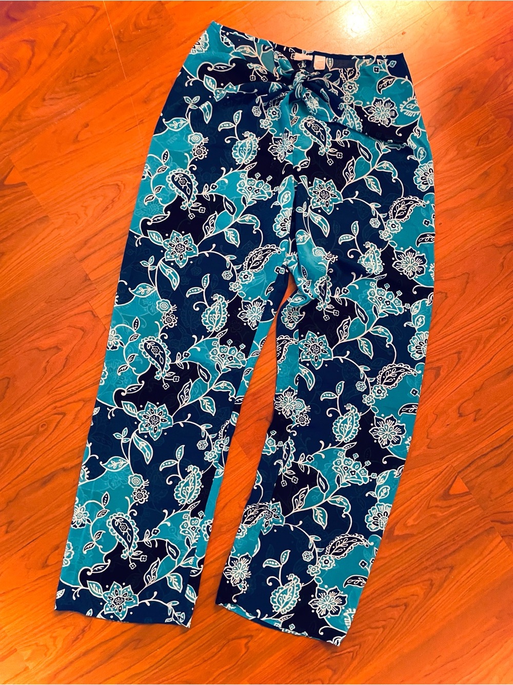 Victorias Secret Swim Beachwear Sheer Tie Front Cover Up Pants Tropical Y2K sz S - Picture 2 of 7